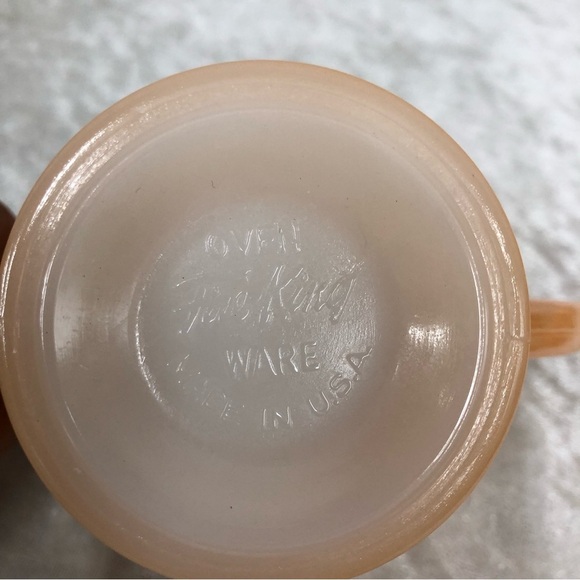 Fire King vintage peach iridescent cream sugar set FLAWED - Picture 16 of 16